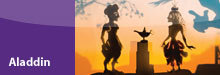 Aladdin & Princess in sunset with lamp